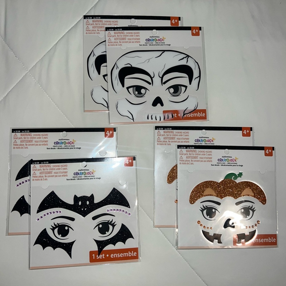 6 Halloween create a face decals * sold together *